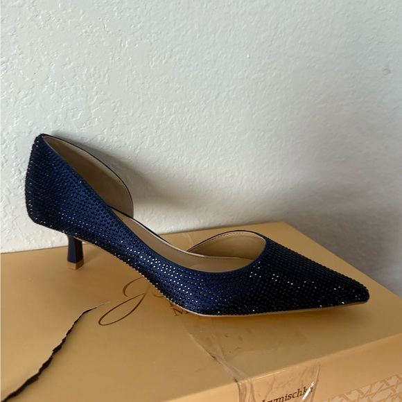 Jewel Badgley Mischka Midnight Blue Heels - Picture 1 of 5